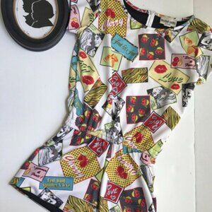 Les Tout Petits Postcard Print Romper